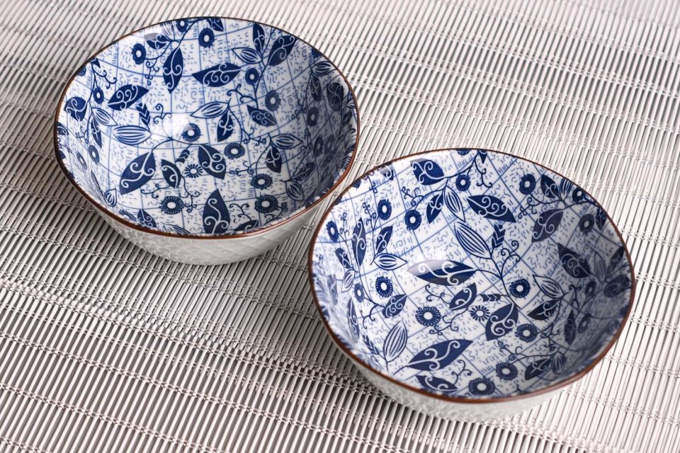 Bowl with floral print Blue 12 CM - photo 1
