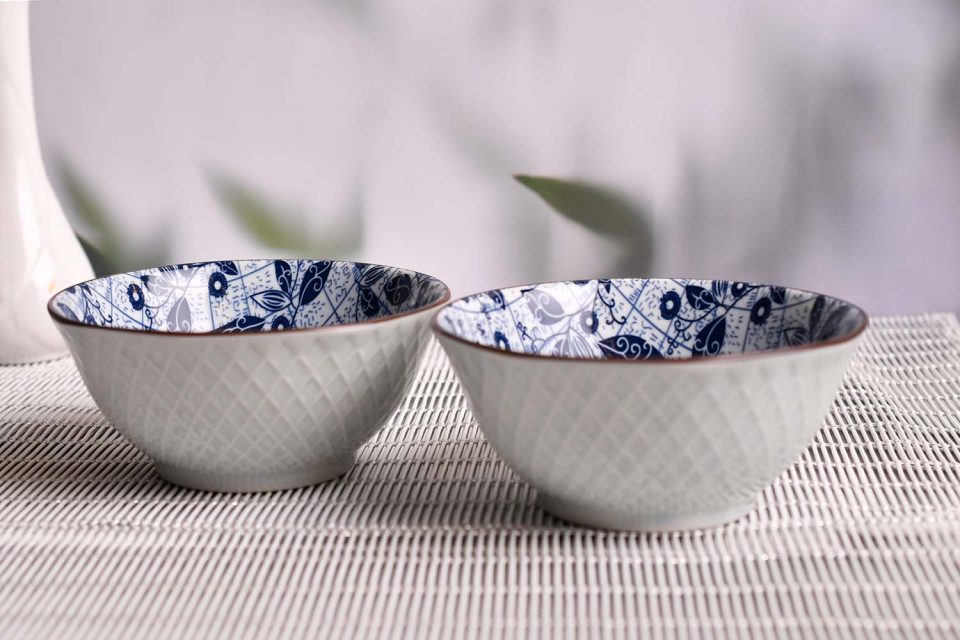 Bowl with floral print Blue 12 CM - photo 3