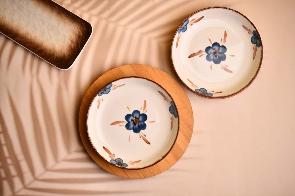 Ceramic Bowl with Blue flower print - photo 3