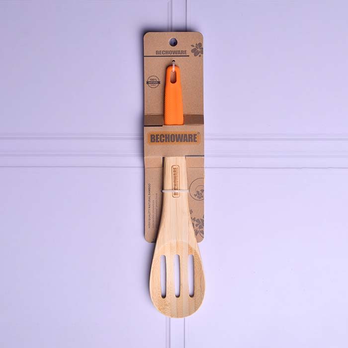 BECHOWARE Wooden slotted turner with Silicon handle 13374-orange - photo 1