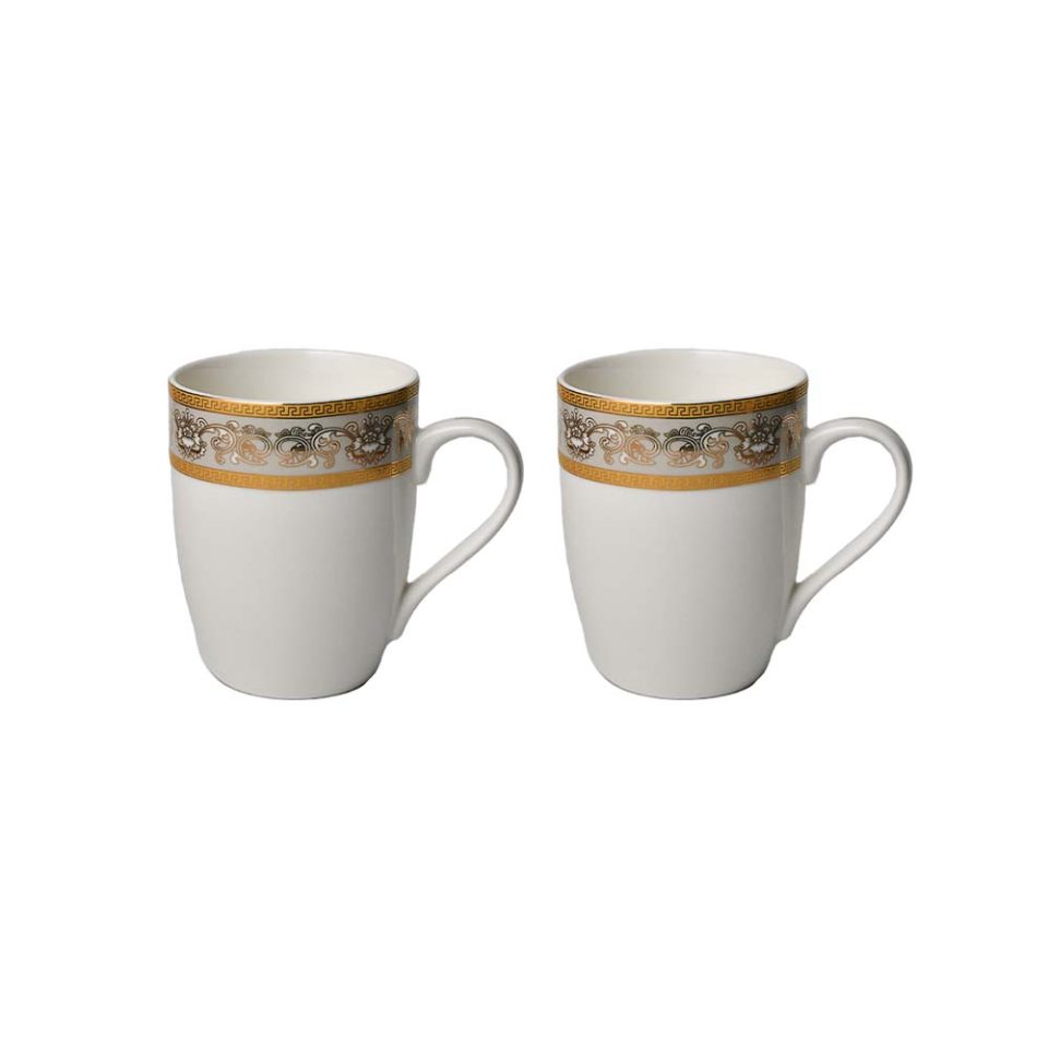 Vigneto Gold and Grey Coffee Mug Set | Includes 2 mugs, each wit - photo 4
