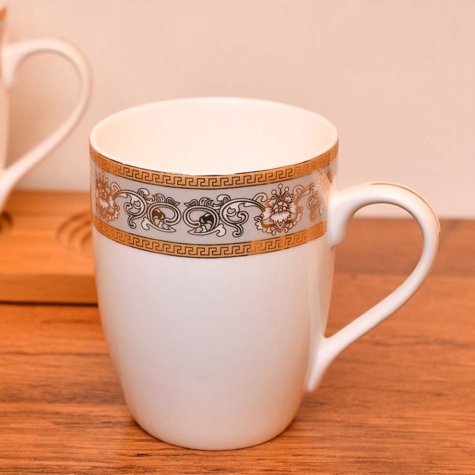 Vigneto Gold and Grey Coffee Mug Set | Includes 2 mugs, each wit - photo 2