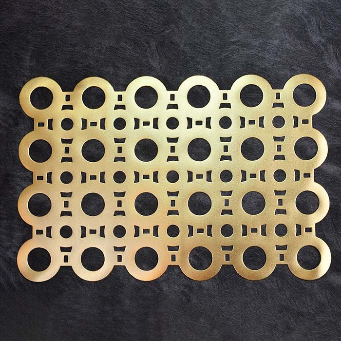 Designer Table mats PU Leather , Circle pattern , Gold (Set of 6 - photo 2