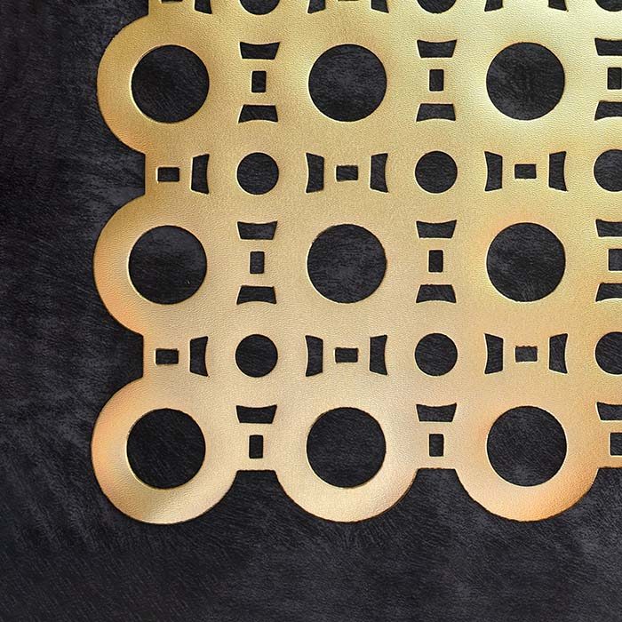 Designer Table mats PU Leather , Circle pattern , Gold (Set of 6 - photo 3