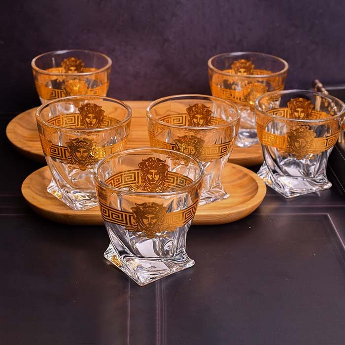 Whiskey glass crytal Luxury logo in Gold (set of 6) - photo 2
