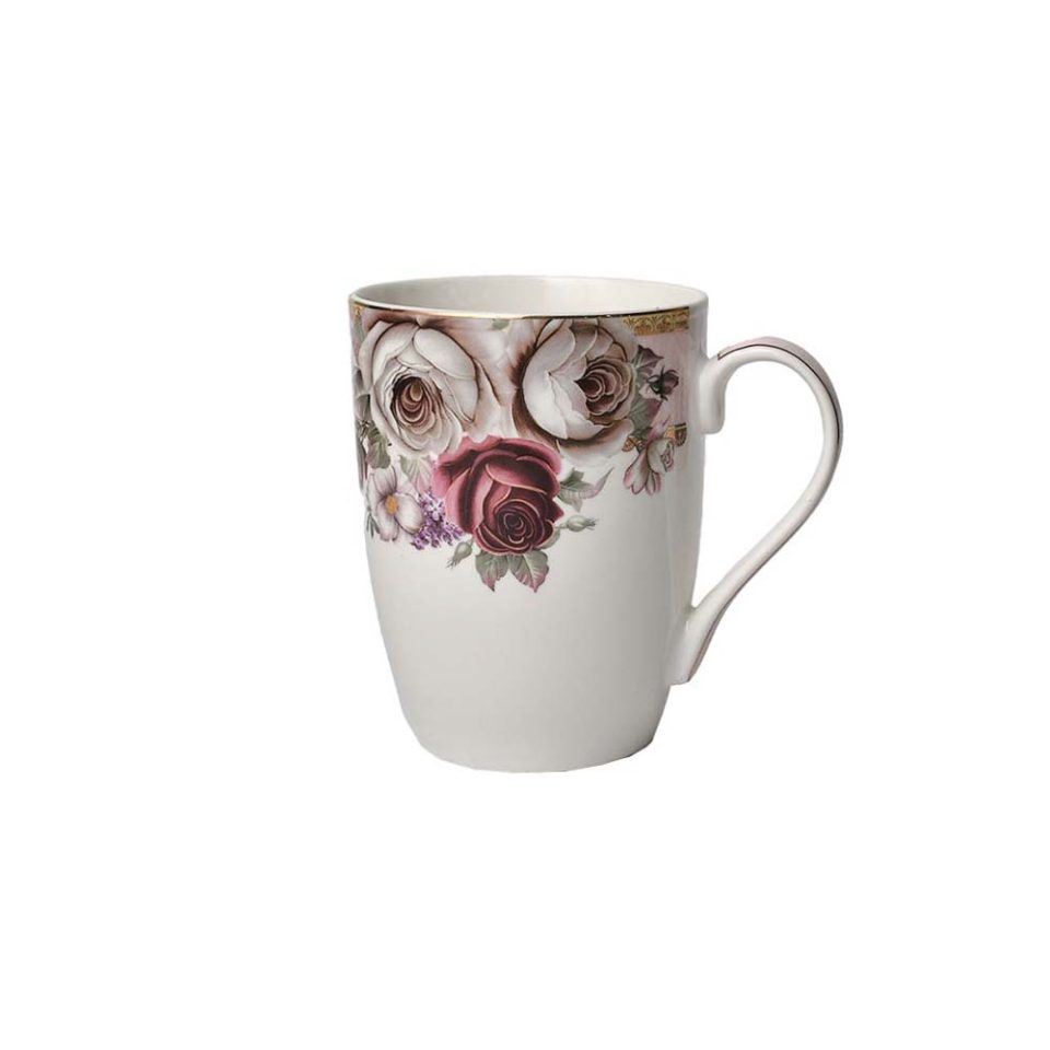 Vigneto Floral Rose Garden Gold Coffee Mug Set | Includes 2 mugs - photo 3