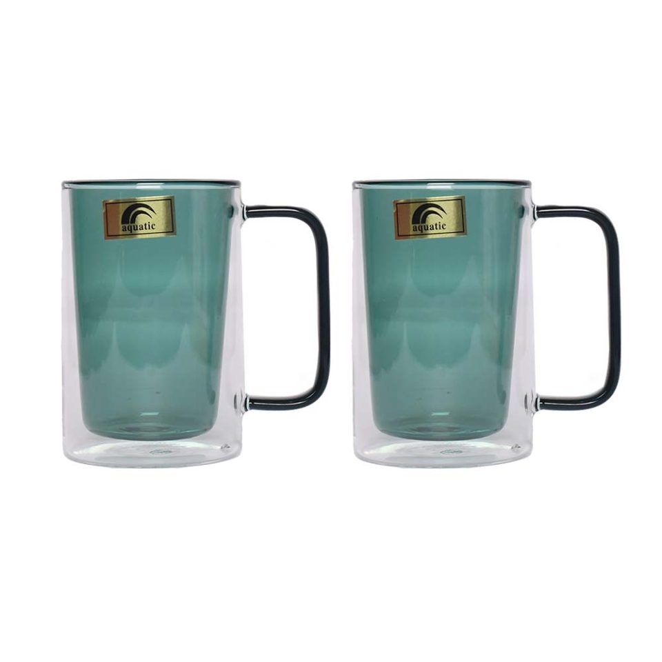 AQUATIC double wall coffee mug | set of 2 | Green - photo 3