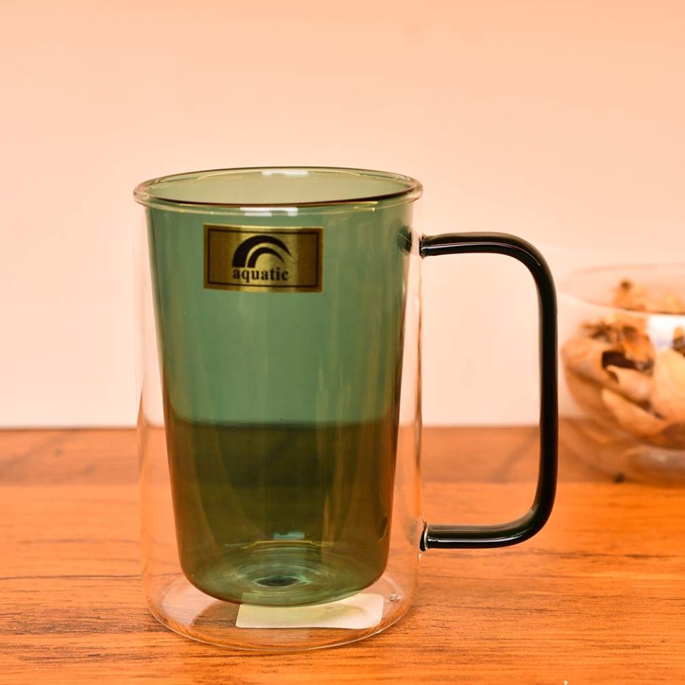 AQUATIC double wall coffee mug | set of 2 | Green - photo 2
