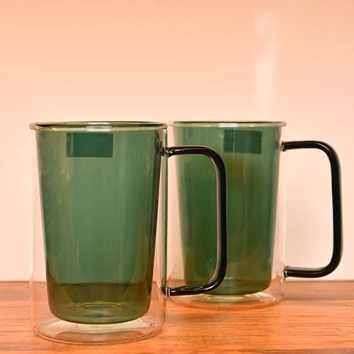 AQUATIC double wall coffee mug | set of 2 | Green - photo 1