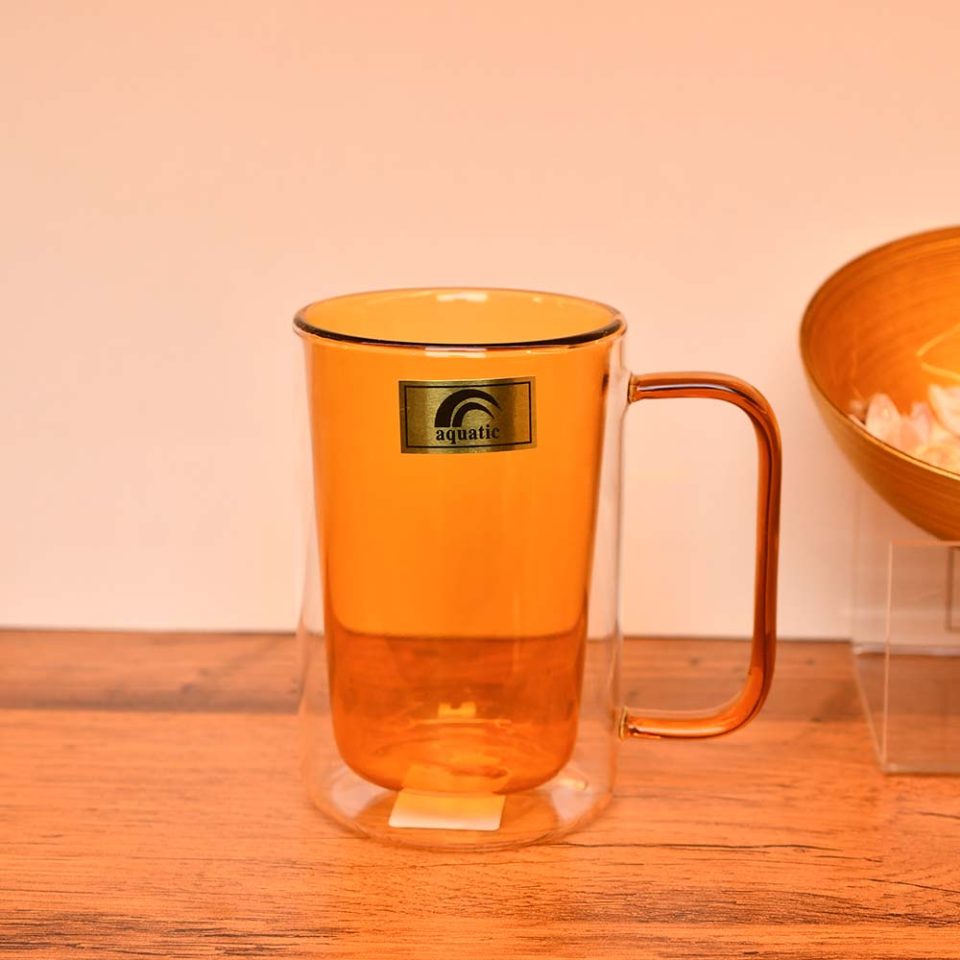 AQUATIC double wall coffee mug | set of 2 | Orange - photo 2