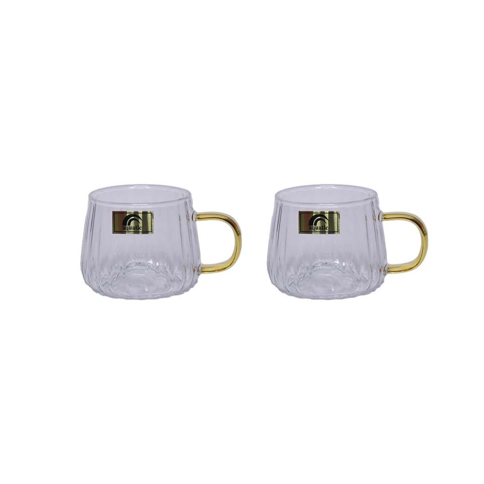 AQUATIC Tea cup | Gold handle | Set of 2 - photo 2
