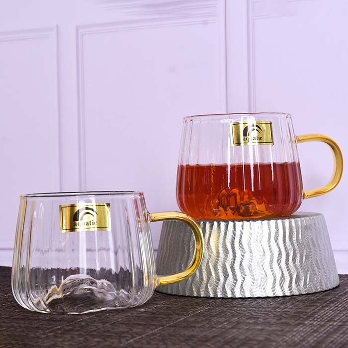 AQUATIC Tea cup | Gold handle | Set of 2 - photo 1