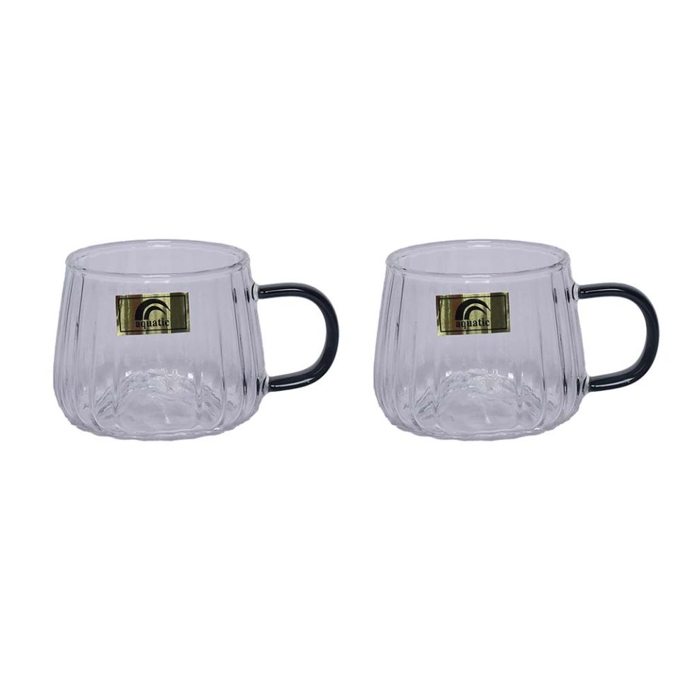 AQUATIC Tea cup | Black handle | Set of 2 - photo 2