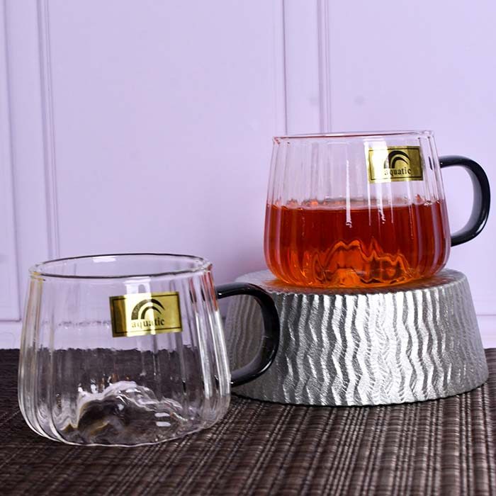 AQUATIC Tea cup | Black handle | Set of 2 - photo 1