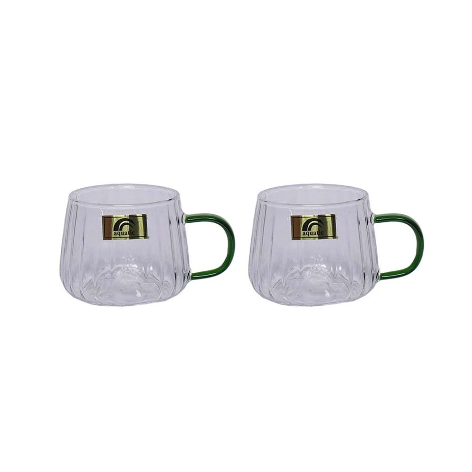 AQUATIC Tea cup | Green handle | Set of 2 - photo 2