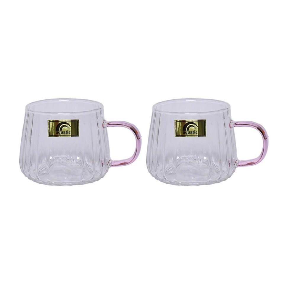 AQUATIC Tea cup | Pink handle | Set of 2 - photo 2