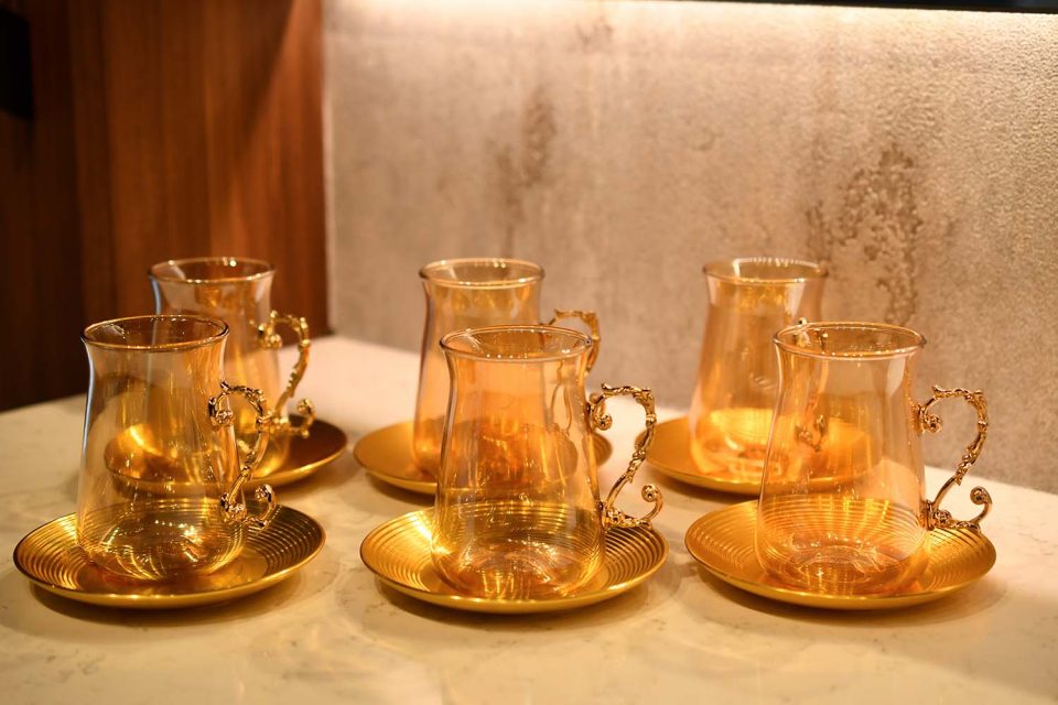 Turkish style Cup and saucer with Golden handle and saucer - photo 1