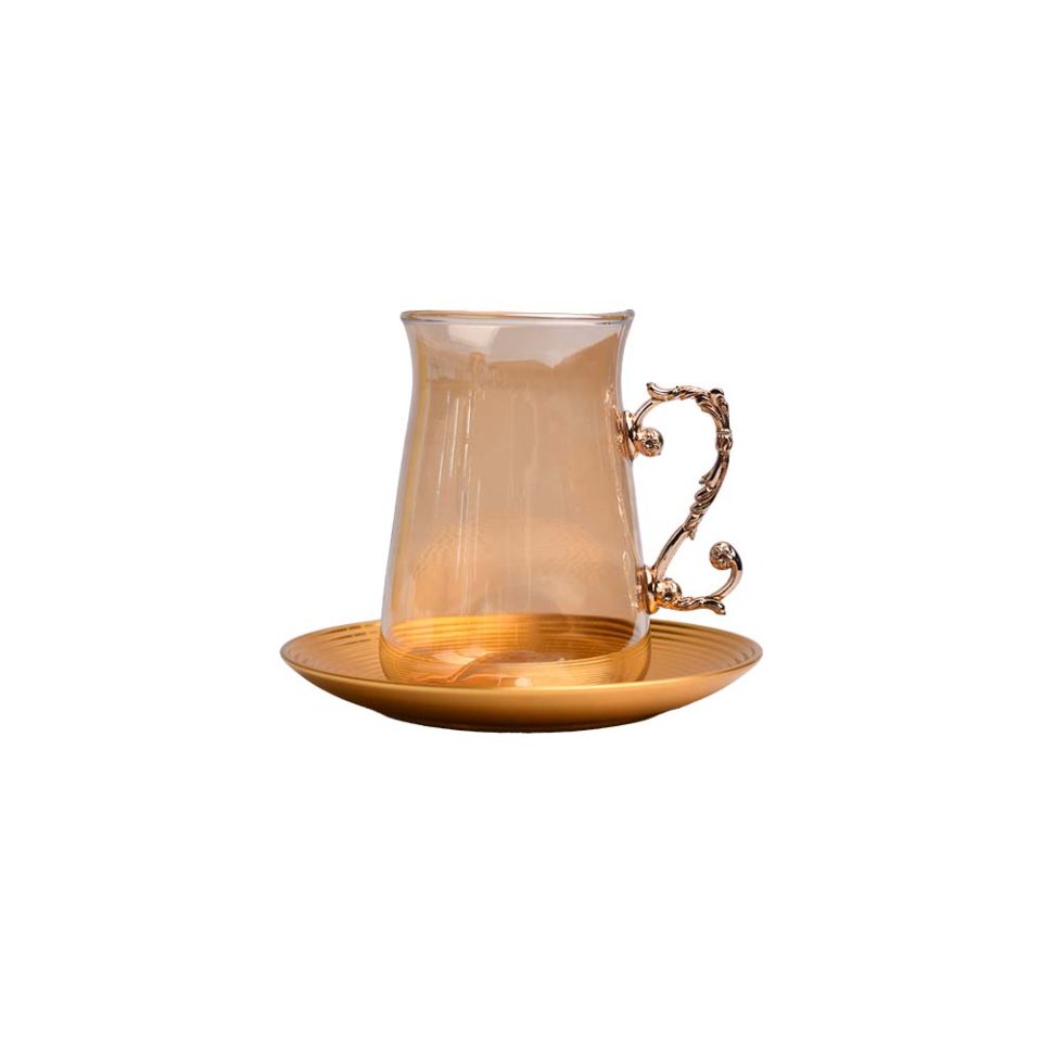 Turkish style Cup and saucer with Golden handle and saucer - photo 3