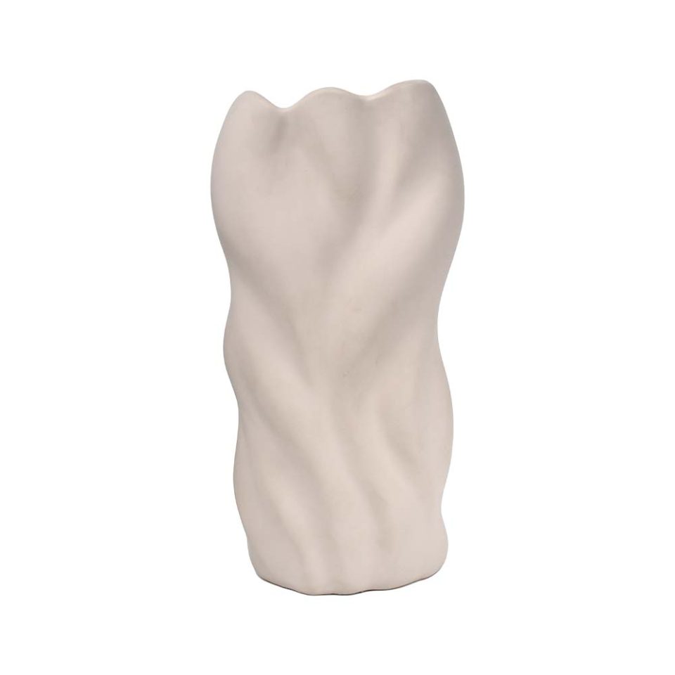 Flower vase ceramic Light Cream shade Swirl - photo 2