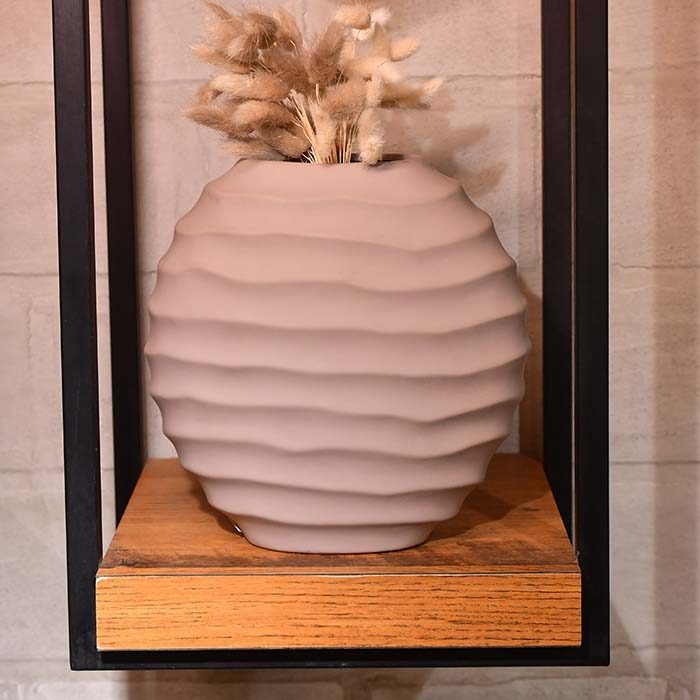 Flower vase ceramic Light Pink shade wide