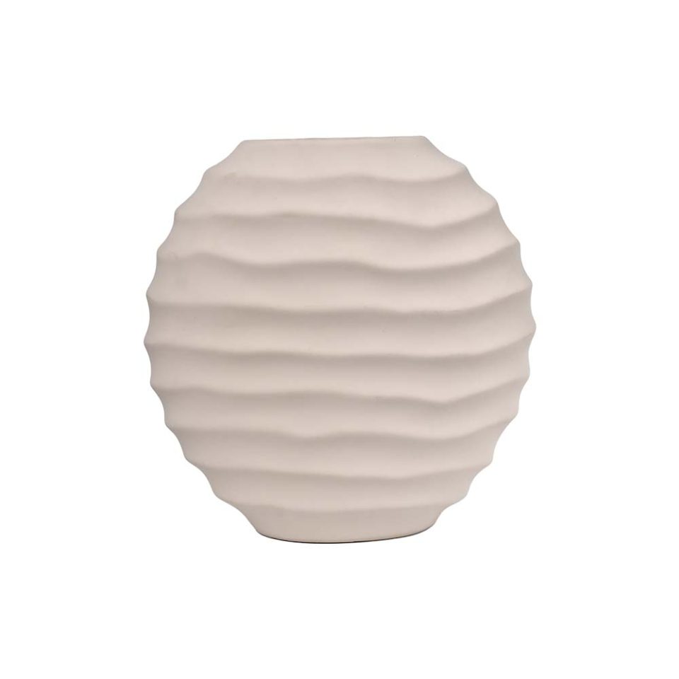 Flower vase ceramic Light Cream shade wide - photo 2