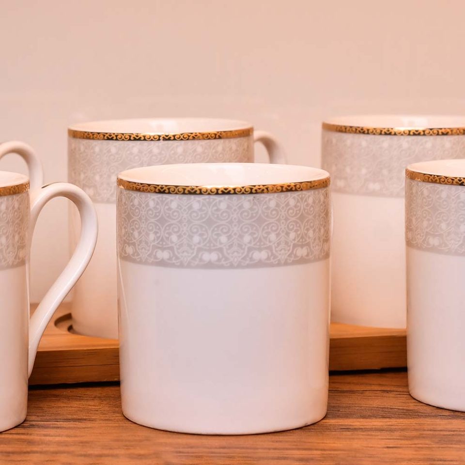 Vigneto Celestial Grey+White+Gold Coffee Mug Set | Includes 6 mu - photo 2