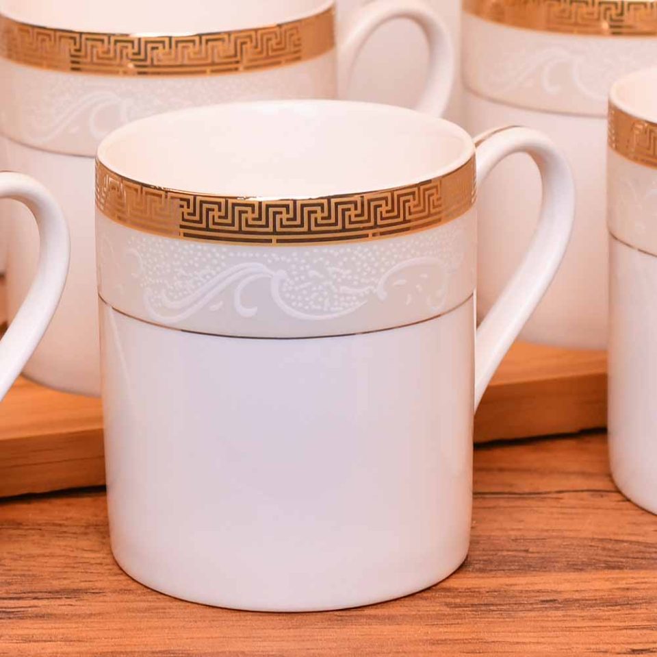 Vigneto Celestial White+Gold Coffee Mug Set | Includes 6 mugs, e - photo 3