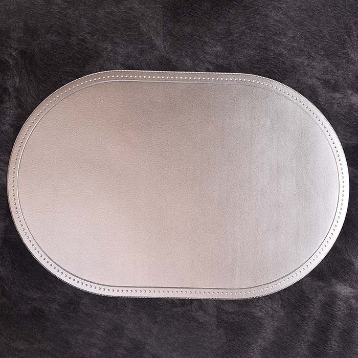 Designer Table mats PU Leather , Silver (set of 6) - photo 2