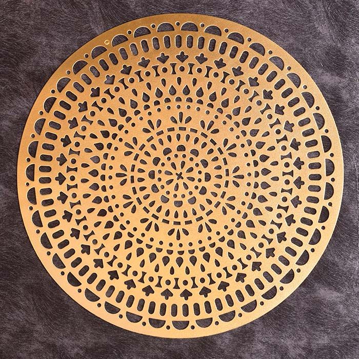 Designer Table mats PU Leather , Round , Gold (set of 6) - photo 3