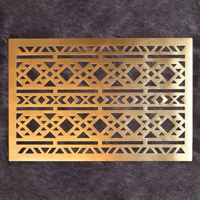 Designer Table mats PU Leather , Micro triangle , Gold (set of 6 - photo 2