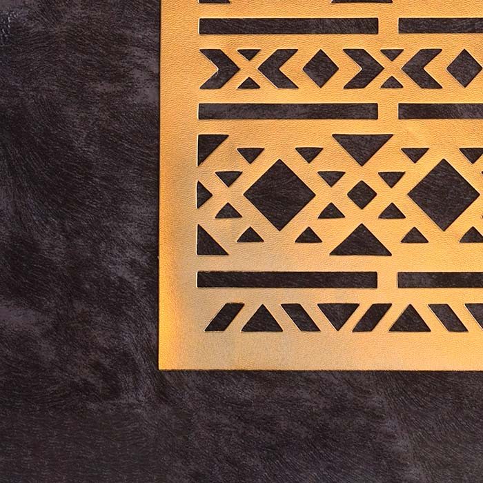 Designer Table mats PU Leather , Micro triangle , Gold (set of 6 - photo 3