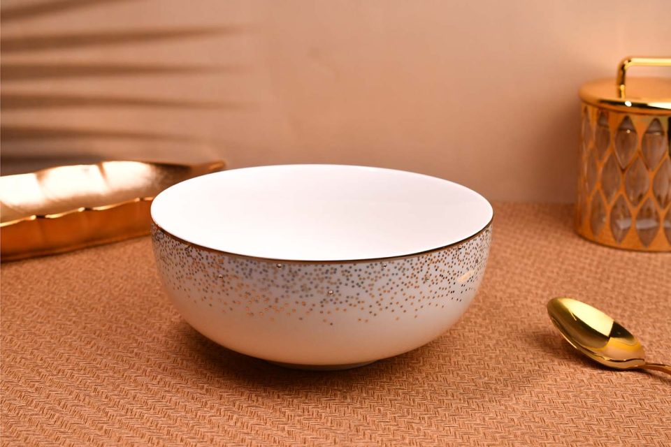 Bowl white with Golden decal | 7.5 inches | - photo 2