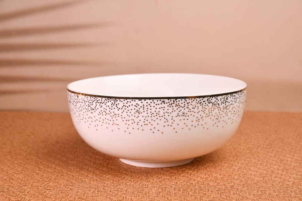 Bowl white with Golden decal | 7.5 inches | - photo 1