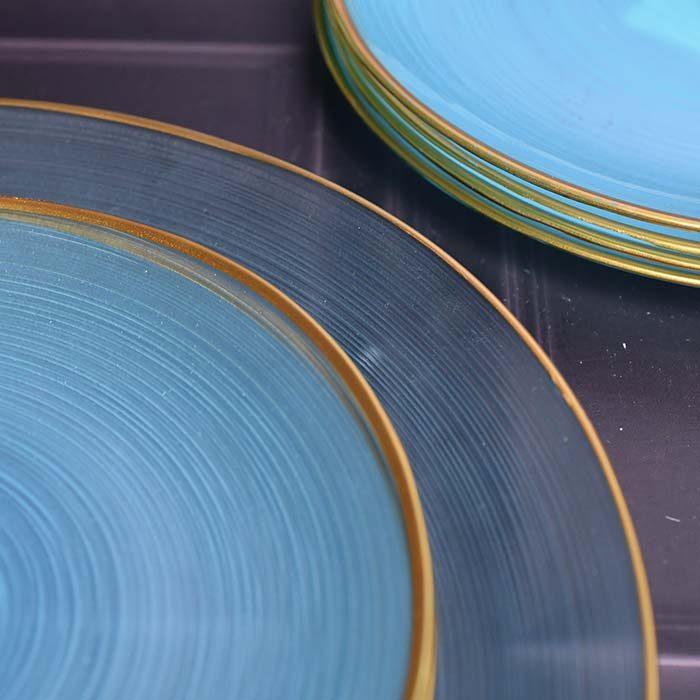 Plate set Light blue with Gold line set of 7 - photo 3