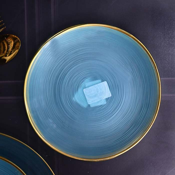 Plate set Light blue with Gold line set of 7 - photo 4