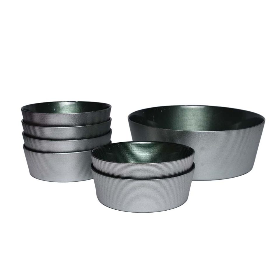 Glass bowl 7 PC set | Blue | - photo 4