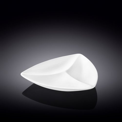 WILMAX Divided triangular dish White 8 INCH 20 CM