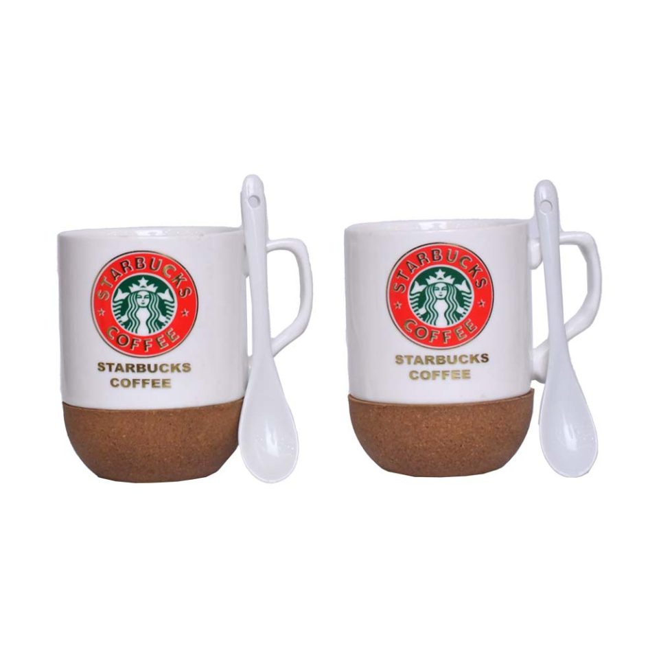 Ceramic Mug with spoon RED 360 ML - photo 3