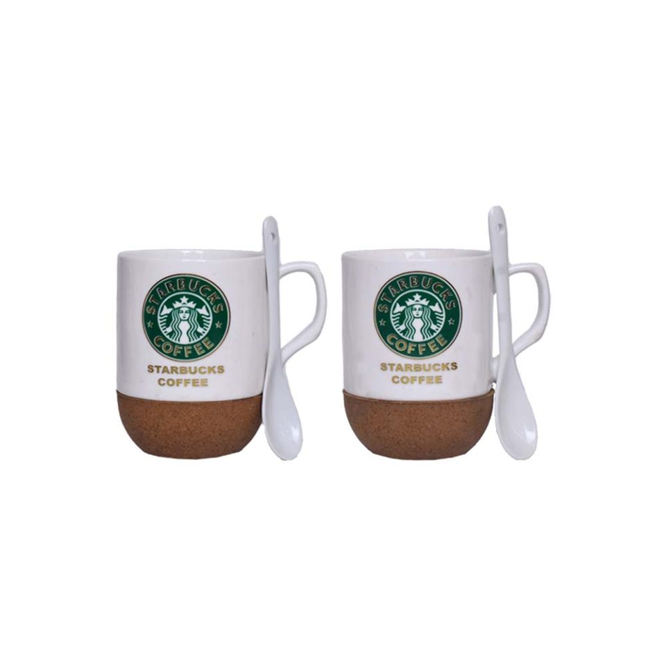 Ceramic Mug with spoon GREEN 360 ML - photo 3