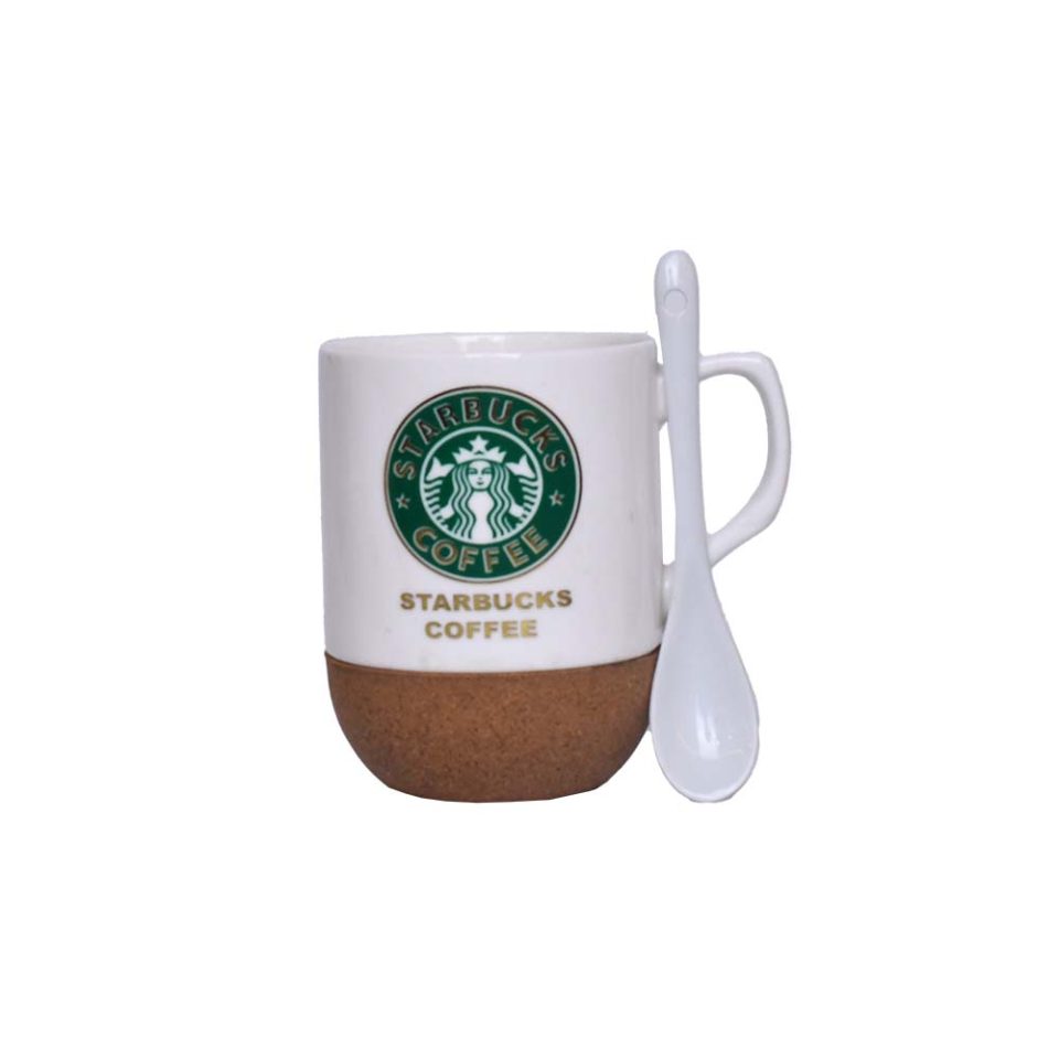 Ceramic Mug with spoon GREEN 360 ML - photo 2