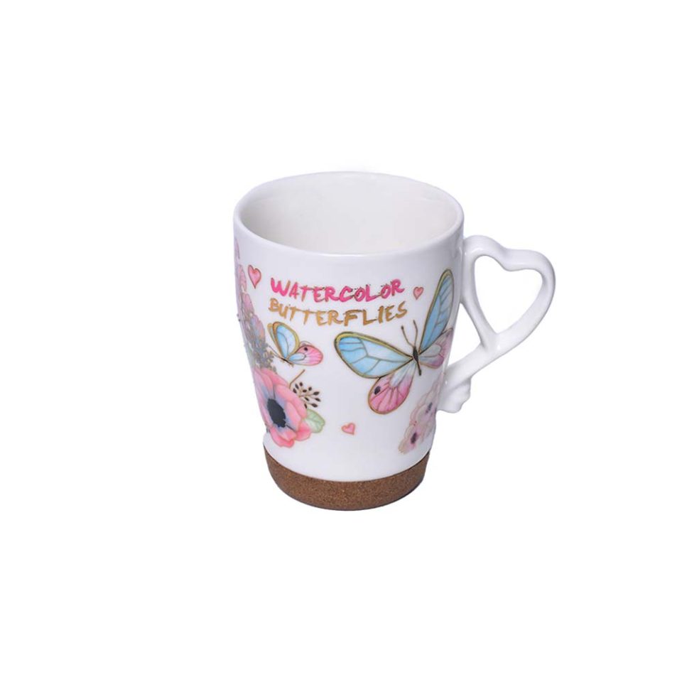 Ceramic Mug with spoon BLUE Butterfly 360 ML - photo 3