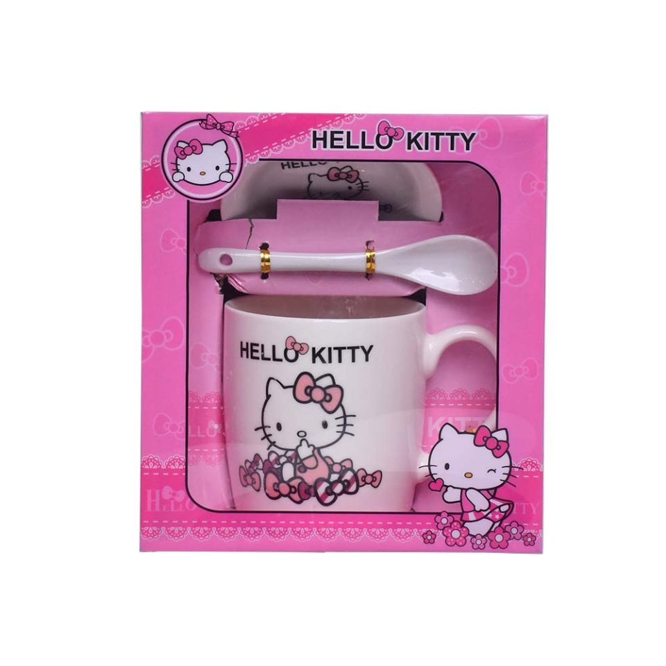 Ceramic Mug with spoon and lid KITTY 360 ML - photo 4
