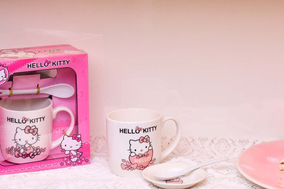 Ceramic Mug with spoon and lid KITTY 360 ML - photo 2