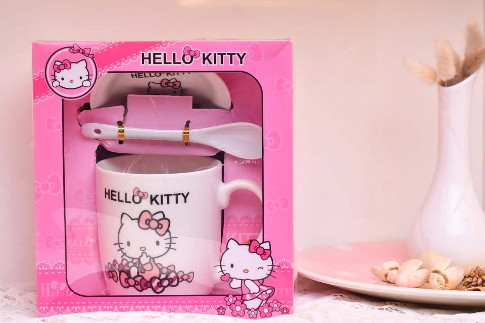 Ceramic Mug with spoon and lid KITTY 360 ML - photo 3