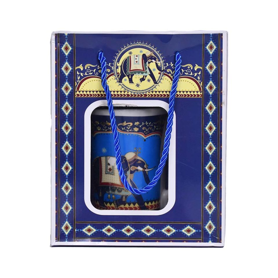 Ceramic Mug with spoon BLUE 420 ML - photo 5