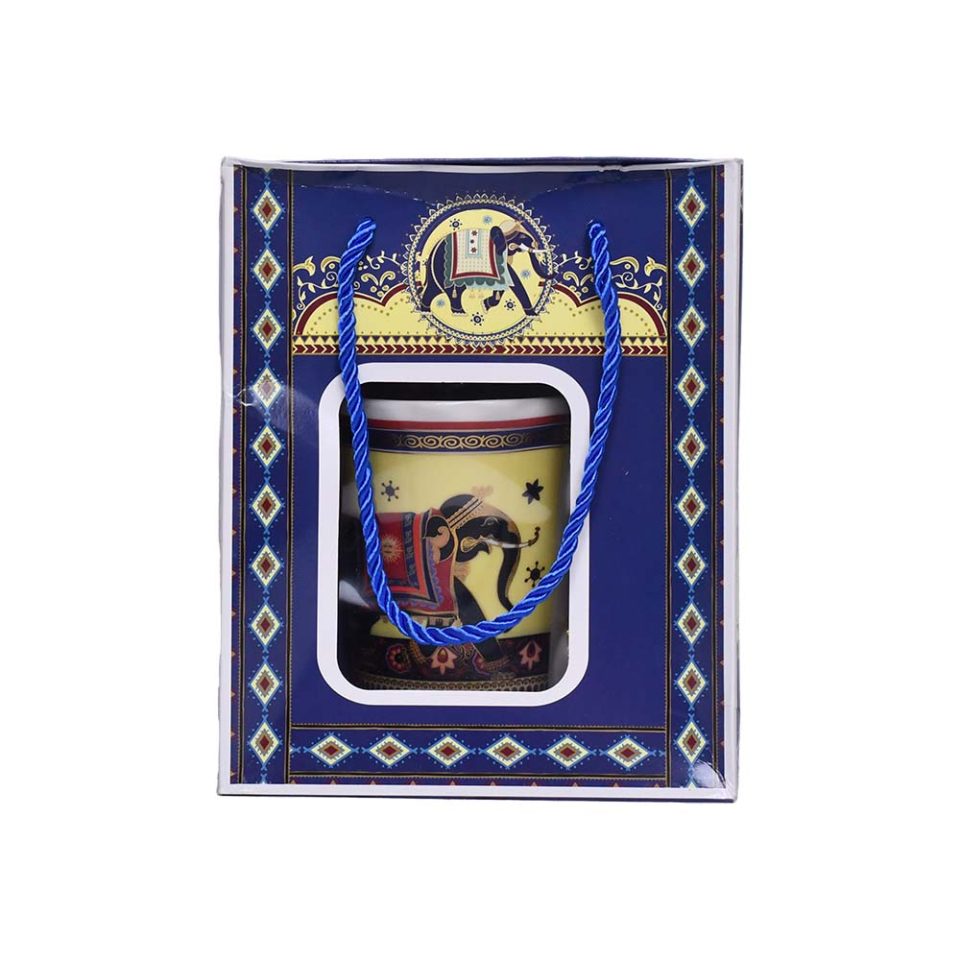 Ceramic Mug with spoon YELLOW 420 ML - photo 6