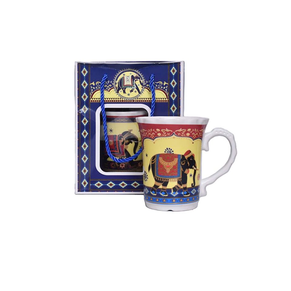 Ceramic Mug with spoon YELLOW 420 ML - photo 5