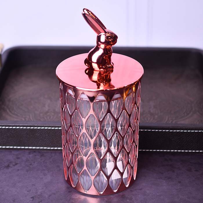Acrylic Airtight Food canister Rose gold with Bunny lid - photo 3