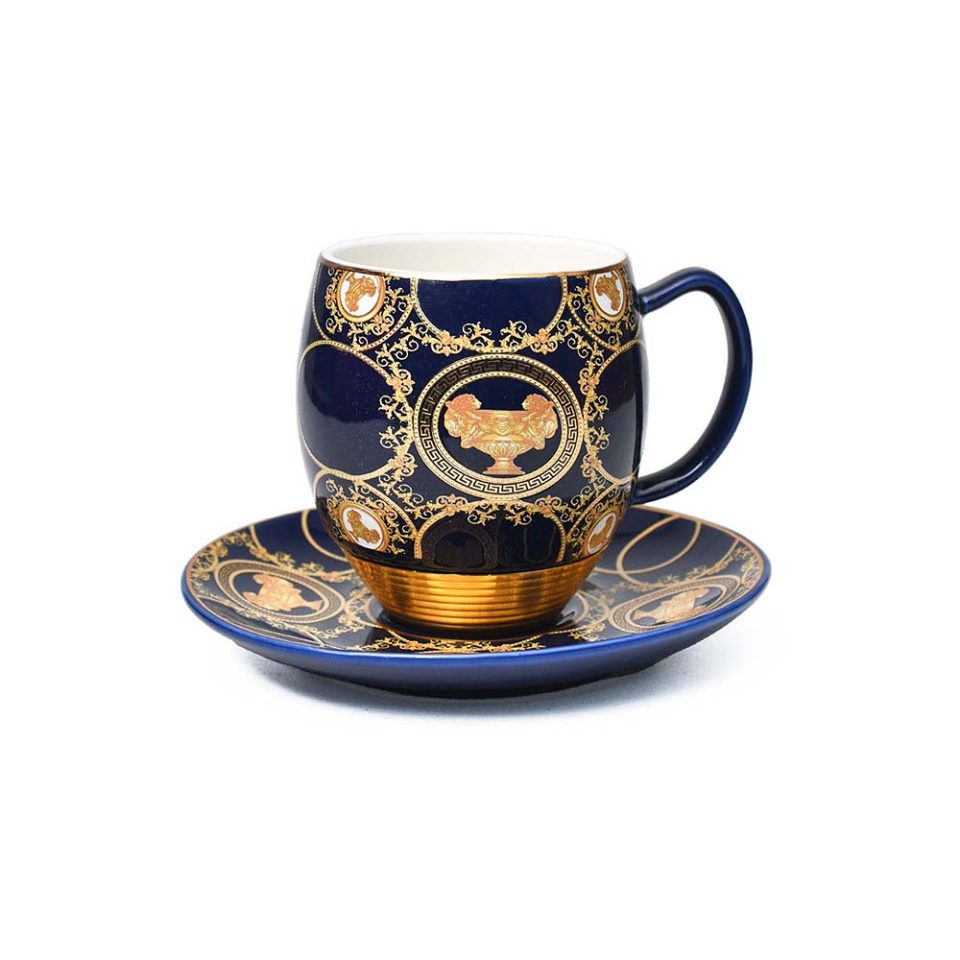 Cup and saucer Luxury design Blue+Gold | Set of 6 - photo 4