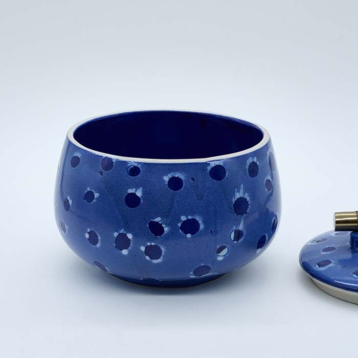 AART Handmade Terracotta Storage Jar (short) Blue - photo 3